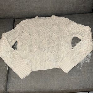 Vince feather embellished sweater